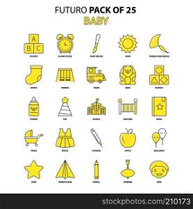 Baby Icon Set. Yellow Futuro Latest Design icon Pack