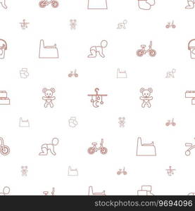Baby icons pattern seamless white background Vector Image