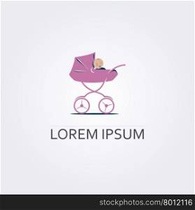 Baby in stroller icon