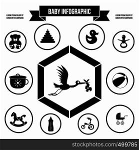 Baby infographic template in simple style for any design. Baby infographic template, simple style