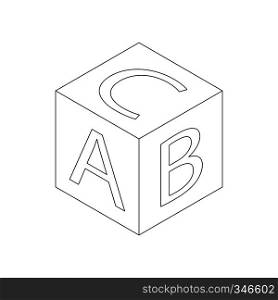 Baby letter cube icon in isometric 3d style isolated on white background. Baby letter cube icon, isometric 3d style