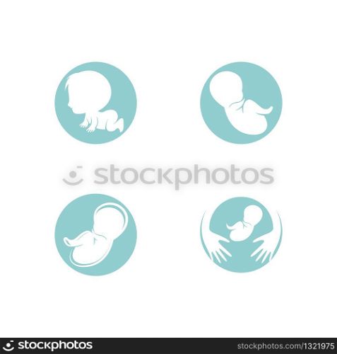 Baby logo vector icon illustration