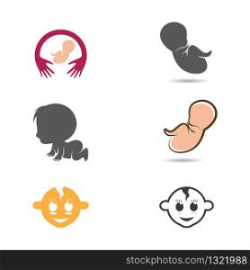 Baby logo vector icon illustration