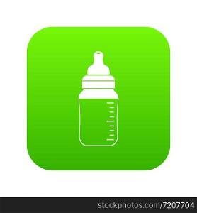 Baby milk bottle icon digital green for any design isolated on white vector illustration. Baby milk bottle icon digital green