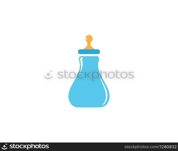 Baby milk bottle vector icon illustration