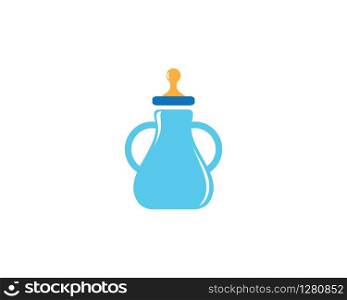 Baby milk bottle vector icon illustration