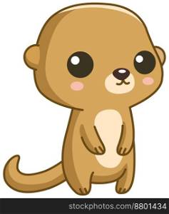 Baby Mongoose standing in a kawaii style