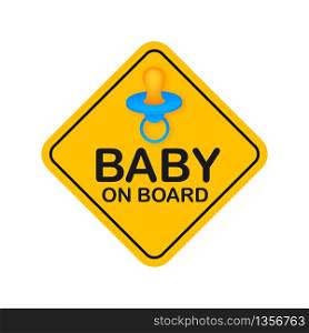Baby on board. Warning icon. Vector stock illustration. Baby on board. Warning icon. Vector stock illustration.