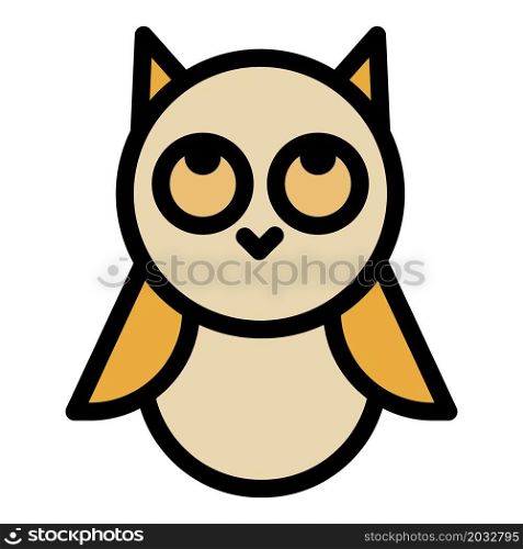 Baby owl looking up icon. Outline baby owl looking up vector icon color flat isolated. Baby owl looking up icon color outline vector