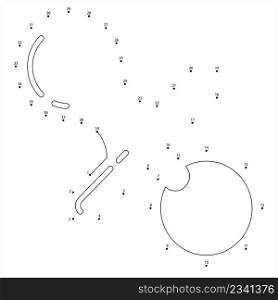 Baby Pacifier Connect The Dots, Nipple, Binky, Soother Vector Art Illustration, Puzzle Game Containing A Sequence Of Numbered Dots