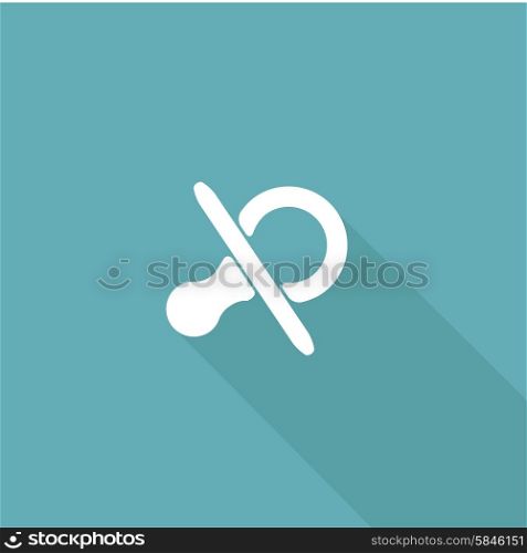 baby pacifier symbol with long shadow