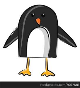 Baby penguin, illustration, vector on white background.