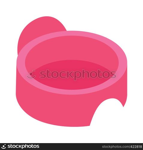 Baby potty isometric 3d icon. Pink children illustration isolated on white. Baby potty isometric 3d icon