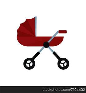 Baby pram carriage icon. Flat illustration of baby pram carriage vector icon for web design. Baby pram carriage icon, flat style