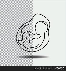 Baby, pregnancy, pregnant, obstetrics, fetus Line Icon on Transparent Background. Black Icon Vector Illustration. Vector EPS10 Abstract Template background