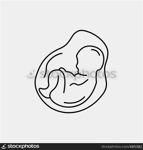 Baby, pregnancy, pregnant, obstetrics, fetus Line Icon. Vector isolated illustration. Vector EPS10 Abstract Template background