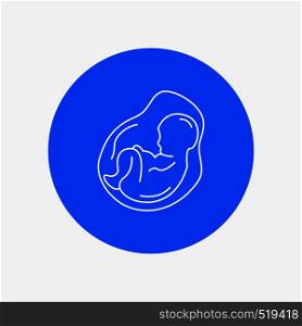 Baby, pregnancy, pregnant, obstetrics, fetus White Line Icon in Circle background. vector icon illustration. Vector EPS10 Abstract Template background