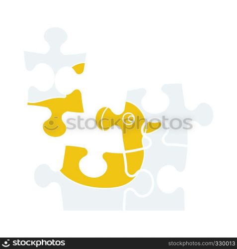 Baby puzzle icon. Flat color design. Vector illustration.