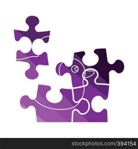 Baby puzzle icon. Flat color design. Vector illustration.