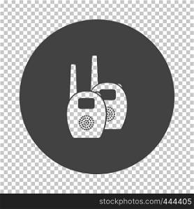 Baby radio monitor icon. Subtract stencil design on tranparency grid. Vector illustration.