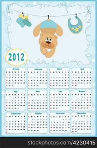 Baby&rsquo;s calendar for year 2012