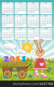 Baby&rsquo;s calendar with rabbit for 2011