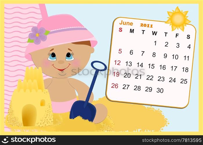 Baby&rsquo;s monthly calendar for june 2011