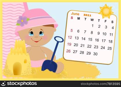 Baby&rsquo;s monthly calendar for june 2011