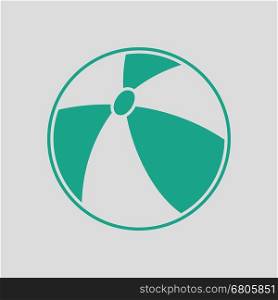 Baby rubber ball ico. Gray background with green. Vector illustration.