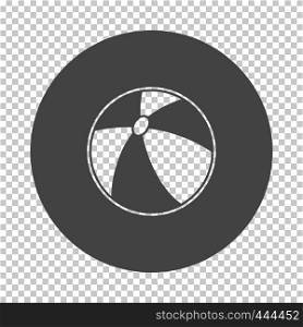 Baby rubber ball icon. Subtract stencil design on tranparency grid. Vector illustration.