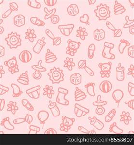 baby shower boy girl seamless pattern background