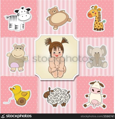 baby shower card template. vector illustration