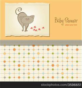 baby shower card with cat