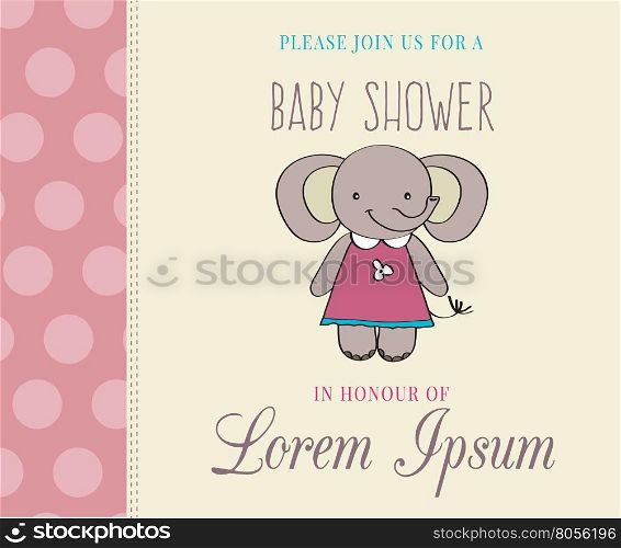 baby shower card with cute little mouse, vector format