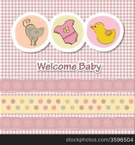 baby shower card with funny animals, in vector format