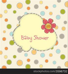 baby shower card with pink flower