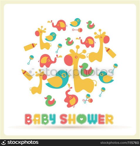 baby shower celebration. baby shower boy girl birth greeting celebration vector