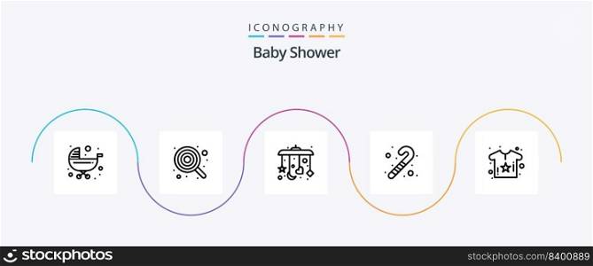 Baby Shower Line 5 Icon Pack Including body. baby. kid. toy. sleep