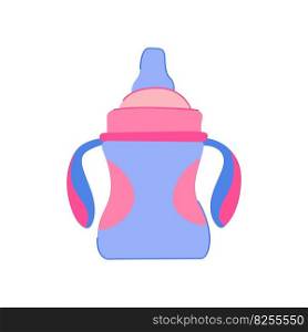 baby sippy cup cartoon. toddler bottle, kid water baby sippy cup sign. isolated symbol vector illustration. baby sippy cup cartoon vector illustration
