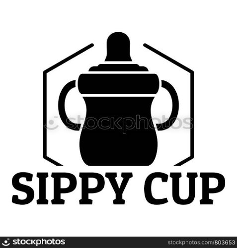 Baby sippy cup logo. Simple illustration of baby sippy cup vector logo for web design isolated on white background. Baby sippy cup logo, simple style