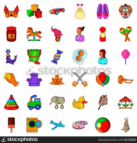 Baby sitter icons set. Cartoon style of 36 baby sitter vector icons for web isolated on white background. Baby sitter icons set, cartoon style