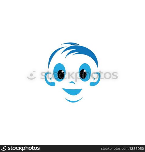 Baby smile face vector icon illustration