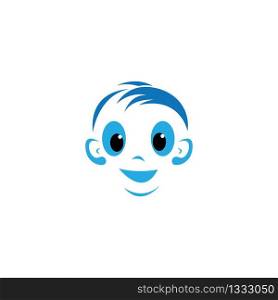 Baby smile face vector icon illustration