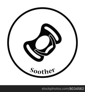 Baby soother icon. Thin circle design. Vector illustration.