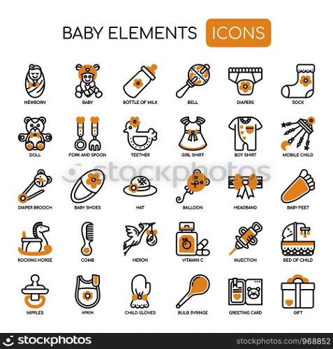 Baby , Thin Line and Pixel Perfect Icons