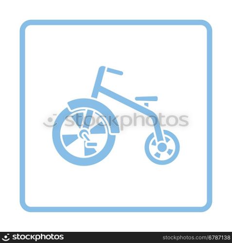 Baby trike ico. Blue frame design. Vector illustration.