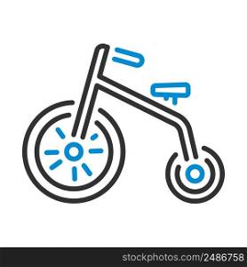 Baby Trike Icon. Editable Bold Outline With Color Fill Design. Vector Illustration.
