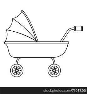 Baby trolley icon. Outline baby trolley vector icon for web design isolated on white background. Baby trolley icon, outline style