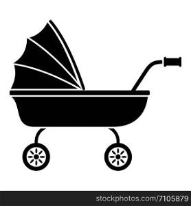 Baby trolley icon. Simple illustration of baby trolley vector icon for web design isolated on white background. Baby trolley icon, simple style