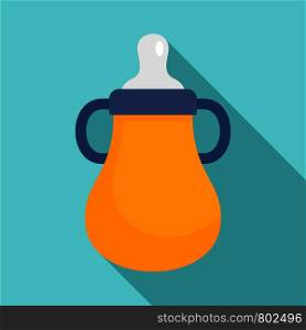 Baby water bottle icon. Flat illustration of baby water bottle vector icon for web design. Baby water bottle icon, flat style